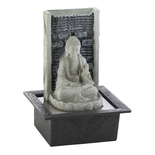 11.5" Buddha Cascading LED Tabletop Fountain